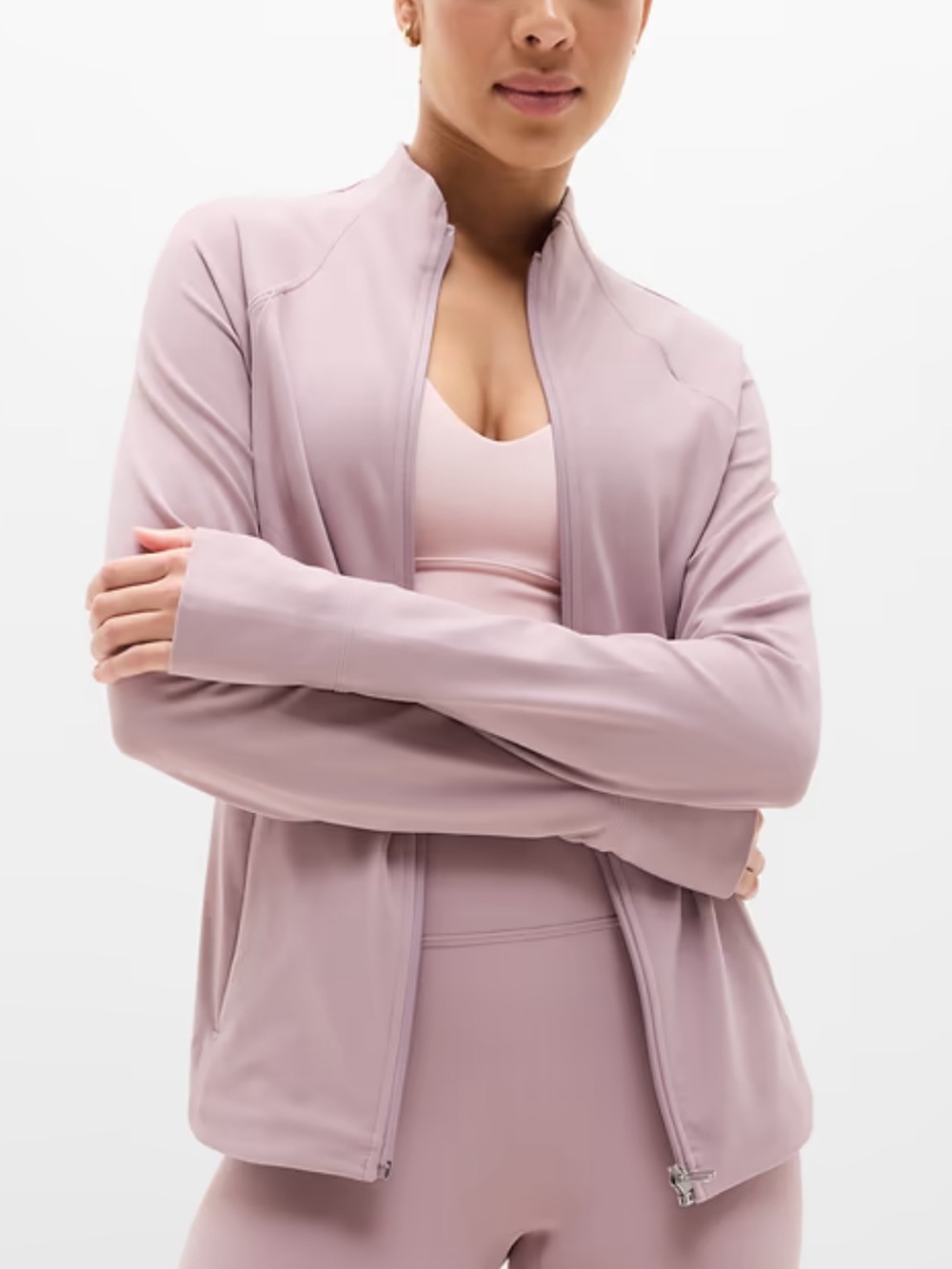 Athleta Salutation Blush Pink Full Zip Jacket